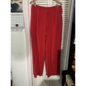 A New Day Women's High-Rise Pants Red 12 Long Wide Leg